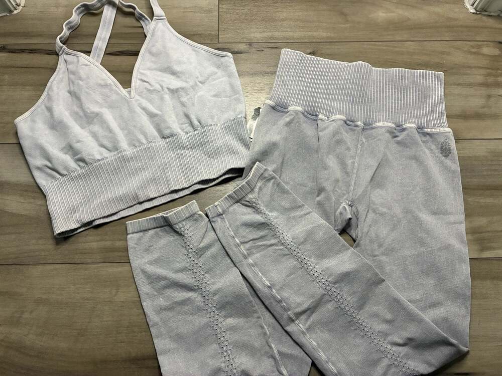 FP Movement Good Karma Legging and Bra Set Washed Lavender Size M/L